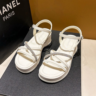 Dép quai hậu nữ độn đế 4cm đính đá ĐQ cao cấp