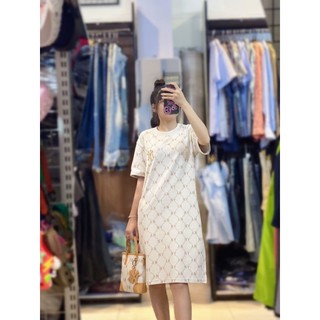 ĐẦm suông cotton jacquard hè MLB vải hãng dư xịn