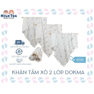 [DOKMA] Khăn tắm xô 2 lớp vải sợi tre mềm mịn, nhẹ, thấm hút tốt không xù an toàn cho làn da của bé