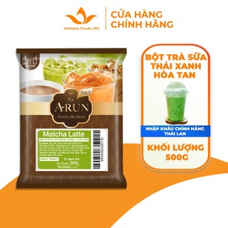 Bột Trà Sữa Thái Xanh (Bột trà sữa Matcha Latte) Na Arun Túi 500G pha đủ 40 Ly - Hàng nhập khẩu chính hãng Thái Lan