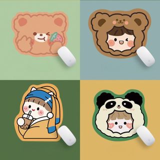 Miếng lót chuột pad chuột hình gấu đáng yêu loại dày dặn Bàn di chuột chống trượt chibi dễ thương