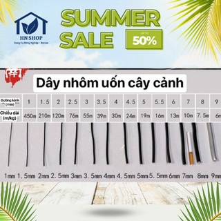 Dây nhôm uốn cây cảnh, dây nhôm đen uống cây bonsai, dây nhôm handmade-SP42 HNSHOP