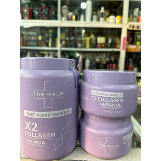 hấp dầu,   Mặt nạ ủ tóc Phục hồi chuyên sâu The Hair Lab X2 Collagen Argan Oil (2023) hũ 500ml và 1500ml