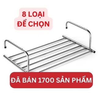 Giá phơi đồ ban công xếp gọn inox siêu bền dùng ban công kính thép hoặc gạch
