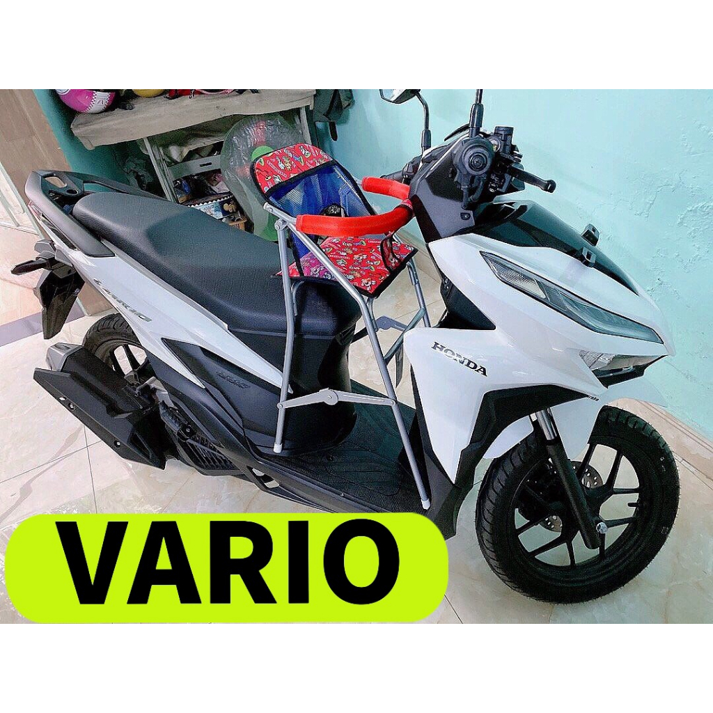 (Freeship) Ghế ngồi xe Vario cho bé ,ghế ga xếp sắt sơn tĩnh điện gấp gọn , ghế đi xe máy vario, ghế