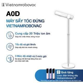 Máy Sấy Tóc Đứng Vietnamrobovac A0D  - Chăm Sóc Tóc Mềm Mại Bằng ion Âm - Điều Chỉnh Góc 180 Độ