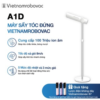 Máy Sấy Tóc Đứng Vietnamrobovac A1D  - Cửa Gió Kép - Chăm Sóc Tóc Mềm Mại Bằng ion Âm - Điều Chỉnh Góc 180 Độ