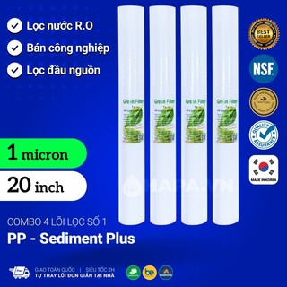 Lõi lọc pp 20 inch 1 micron green filter cao cấp 1u sediment cartridge lõi lọc ro bán công nghiệp - hàng chính hãng