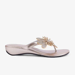 [HCM] Dép Xẹp Hạnh Dung HD12255AM ( Màu Nhũ - Đen )