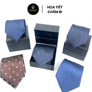 Cà Vạt Họa Tiết Chấm Bi Sang Trọng, Caravat Đồng Phục, Công Sở Lụa Synthenic Cao Cấp