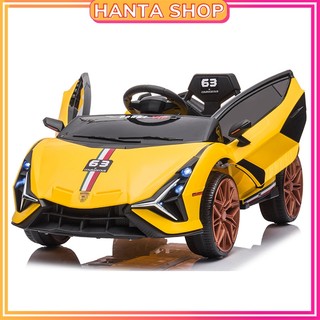 [ BÁNH CAO SU ] Xe ô tô điện cho bé Lambogini 1388 , Xe điện trẻ em điều khiển tích hợp tất cả chức năng