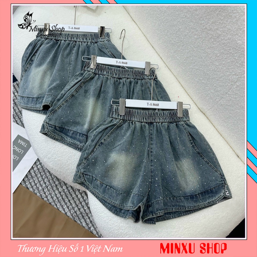 Quần Bò, Quần Sooc Jean Cạp Chun Mềm, Mát Hàng QC Minxu Shop Q171-Q172
