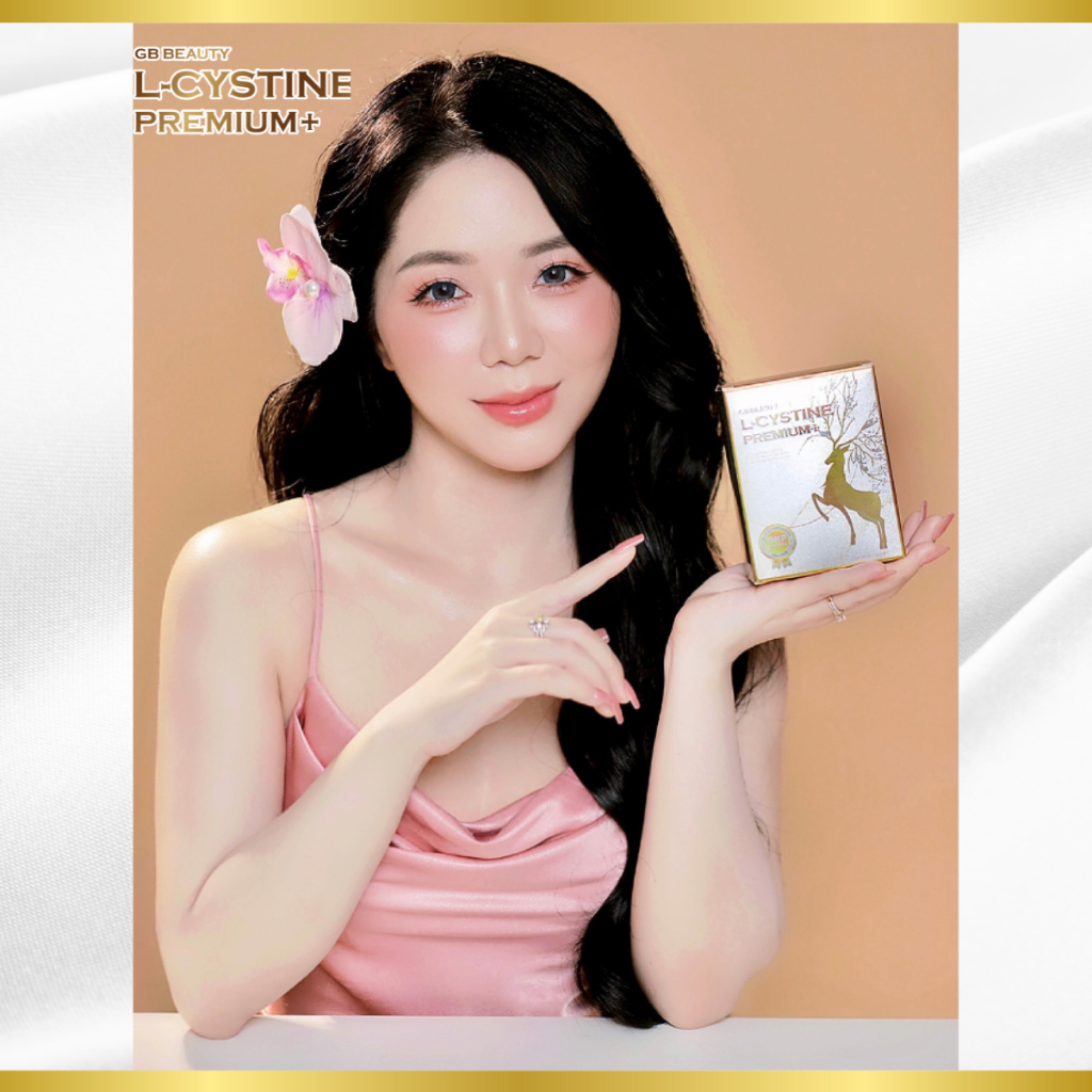 COMBO mọc tóc, đẹp da, cải thiện da tối màu GB BEAUTY L-CYSTINE PREMIUM+ 60 viên và Biotin DHC, liệu trình 1 tháng
