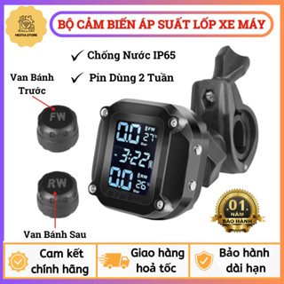 Bộ Cảm Biến Áp Suất Lốp Xe Máy TPMS, Chống Nước IP65, Màn Hình LCD Nhìn Được Dưới Nắng