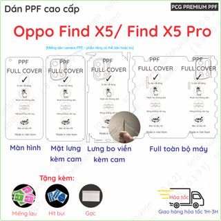 Dán PPF Oppo Find X5/ Find x5 pro loại trong, nhám dành cho màn hình, mặt lưng, full lưng bo viền, dán full toàn bộ máy