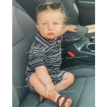 Romper đùi bé trai Oldnavy_Đen sọc_Size 3-24m