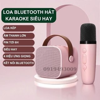 Loa bluetooth karaoke kèm 2 mic, Karaoke Âm Thanh Tích Hợp  Hát Karaoke phiên bản siêu mini âm thanh đỉnh ZINKA