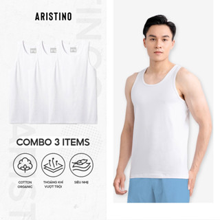 Combo 03 Áo ba lỗ lót trong ARISTINO 100% cotton organic mềm, thoáng khí, thấm hút mồ hôi - AC21.CB3