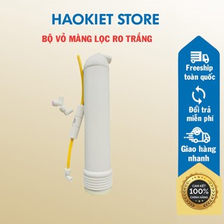 Bộ Vỏ màng lọc RO Trắng kèm co, van 1 chiều, van xả flow