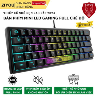 Bàn Phím LED RGB Ziyou K61 Thiết Kế Nhỏ Gọn, 10 Chế Độ LED Cực Đẹp, Tương Thích Với Các Dòng Máy Tính, Laptop, pc