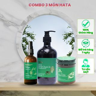  COMBO SUÔN MƯỢT HATA gồm  Dầu Gội Bồ Kết Chanh Sả + Dầu Dừa Siêu Dưỡng + Xịt Tóc Tinh Dầu Bưởi + Sữa Tắm Thảo Mộc 