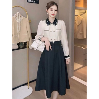 S60 SET ÁO SƠMI CHÂN VÁY DÀI CỔ PHỐI CÓ VIDEO QUAY THẬT (CÓ ÁO LẺ)