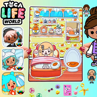 h29 Đồ chơi giấy ngồi nhà búp bê bằng giấy Gudetama House In Quiet Book đồ chơi thủ công DIY cho bé