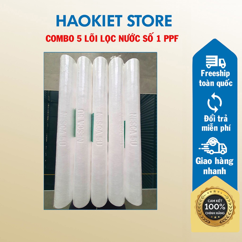 COMBO 5 Lõi lọc nước số 1 PPF 20 inch NESCA (5 micron)