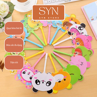 Bút bi quạt mực xanh nhiều hình dễ thương ngòi 0.5mm - Quạt bút cho trẻ - Quạt bút bi cho bé