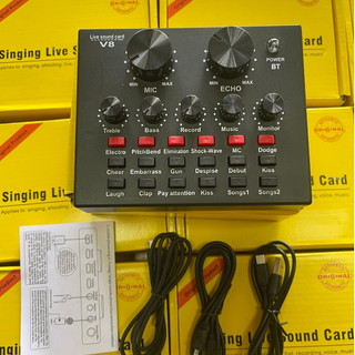 (chuẩn phòng thu) Sound card V8 dành cho micro thu âm cao cấp.