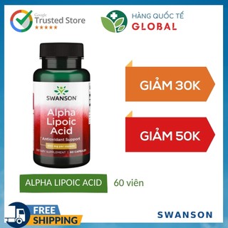 Swanson alpha lipoic acid, 60 viên, hỗ trợ huyết áp, chống oxy hóa