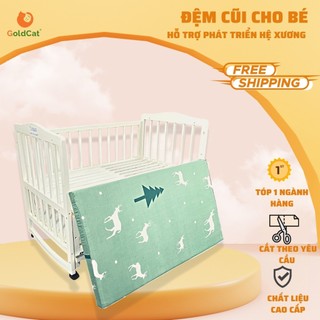 Đệm Cũi Cho Trẻ Sơ Sinh GOLDCAT Chất Liệu Bông Ép Nguyên Chất Dày 5cm, Đa Dạng Kích Thước, Đàn Hồi Linh Hoạt