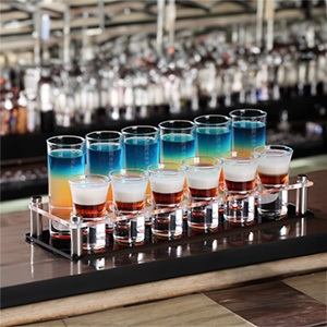 Bộ khay đựng 12 ly uống rượu shot cao cấp