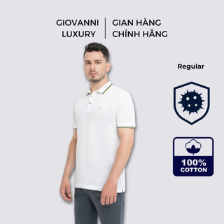 Áo Polo Nam Cộc Tay GIOVANNI Chất Liệu Nhập Khẩu Ý 100% Cotton Mako Compact Cổ Viền Sọc GPL01-006