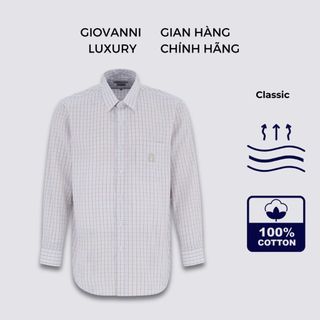 Áo Sơ Mi Nam Dài Tay GIOVANNI Kẻ Sọc Ô Chất Liệu 100%100% Pure Pima Cotton Cao Cấp GLS00-013