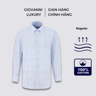 Áo Sơ Mi Nam Dài Tay GIOVANNI Kẻ Ô Chất Liệu 100% Pima Cotton Cao Cấp GLS01-033