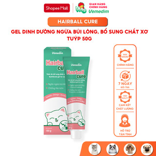 Vemedim Hairball cure búi lông, hỗ trợ tiêu hóa chó mèo, tuýp 50g