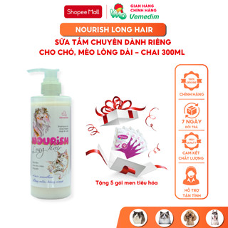 Vemedim Shampoo Nourish long hair sữa tắm cho chó, mèo lông dài, chai 300ml