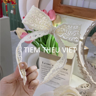 Băng đô cài tóc cho bé gái tiệm thêu việt bờm tóc