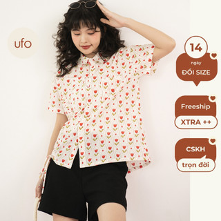 Áo sơ mi thô hoa nhí cổ sen dây rút Gardenia Shirt - ufo.thebasic