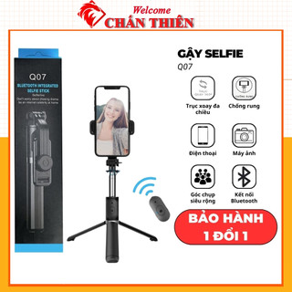 Gậy tự sướng selfie chụp ảnh 3 chân đa năng Tripod K07, Q07s, Gậy có 2 đèn kèm bộ điều khiển từ xa kết nối blutooth