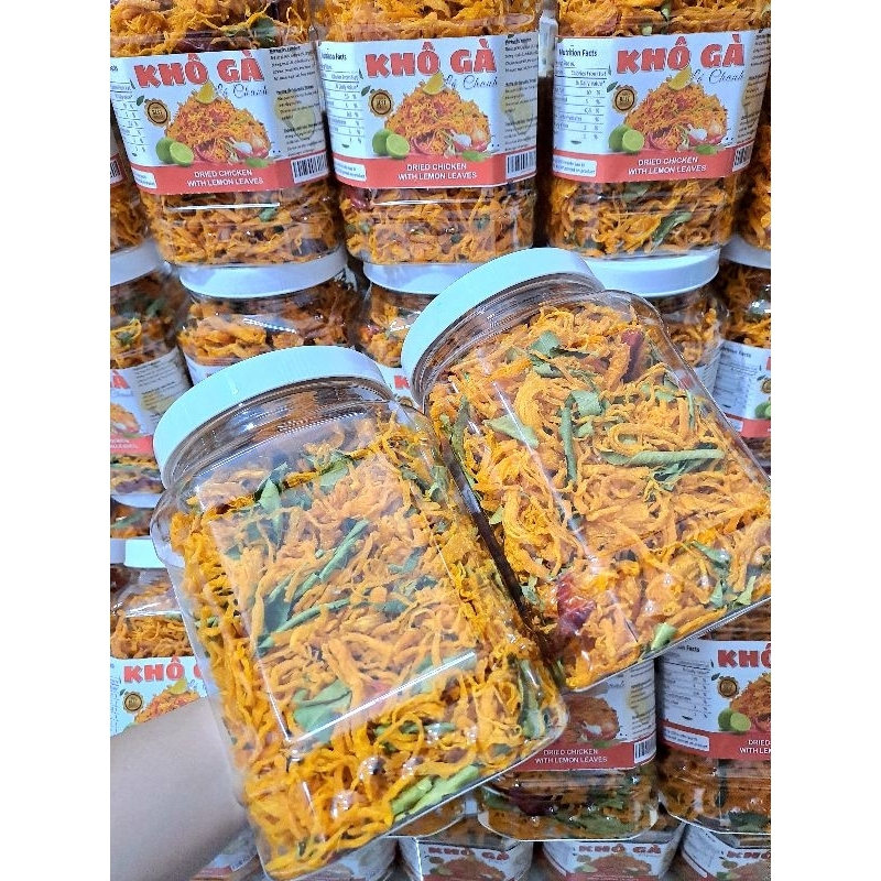 1KG Khô gà lá chanh xé cay, thịt gà sấy khô tẩm gia vị lá chanh ớt cay