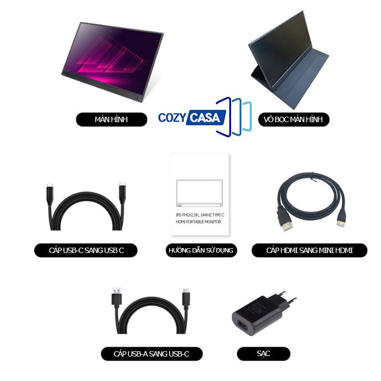 [Giao trong ngày] Màn hình di động IPS FHD/2.5K, 60hz-144hz Type C / HDMI Portable Monitor [Android NEW] | BigBuy360 - bigbuy360.vn