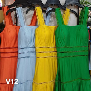 Đầm Maxi Hai Dây Viền Ren