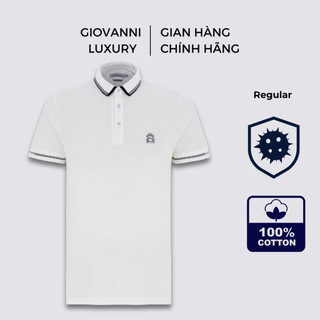 Áo Polo Nam Cộc Tay GIOVANNI Chất Liệu Nhập Khẩu Ý 100% Cotton Double Mercerized Cổ Sọc GPL01-030