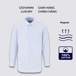 Áo Sơ Mi Nam Dài Tay GIOVANNI Kẻ Ô Chất Liệu 100% Pima Cotton Cao Cấp GLS01-035
