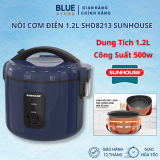 Nồi Cơm Điện Sunhouse SHD8213 - Dung Tích 1.2L, Công Suất 500w, Lòng Nồi Dày Chống Dính Vân Tổ Ong - Bảo Hành 12 Tháng
