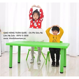 Bàn học mặt bàn nhựa, chân sắt hình chữ nhật cho bé