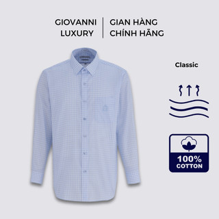 Áo Sơ Mi Nam Dài Tay GIOVANNI Kẻ Sọc Xanh Chất Liệu 100% Pure Pima Cotton Cao Cấp GLS00-012