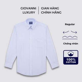 Áo Sơ Mi Nam Dài Tay GIOVANNI Kẻ Sọc Chất Liệu 100% Pima Cotton Công Nghệ Garment Dipping Không Nhăn GLS01-011